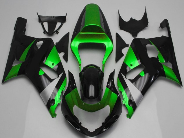 Carénage Moto Suzuki GSXR 600 / GSXR 750 2001-2003 - Vert Argent Noir Brillant