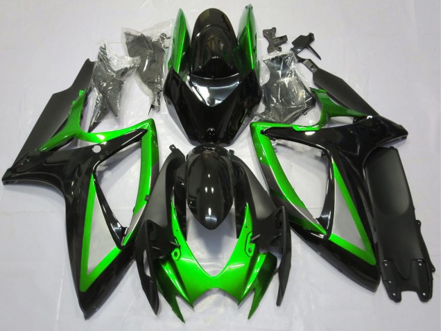 Carénage Moto Suzuki GSXR 600 / GSXR 750 2006-2007 - Vert Noir Brillant Noir Mat