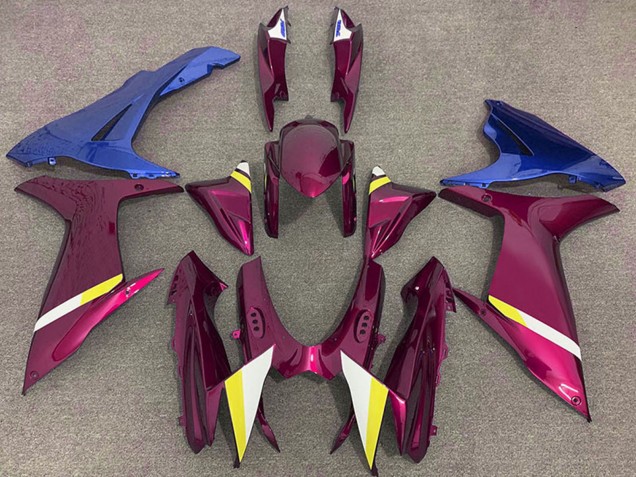 Carénages Moto Suzuki GSXR 600 / GSXR 750 2011-2024 - Violet Bleu Blanc Jaune
