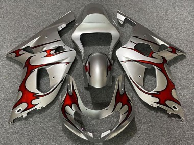 Carénages Moto Suzuki GSXR 600 / GSXR 750 2001-2003 - Argent Rouge