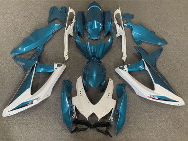 Carénages Moto Suzuki GSXR 600 / GSXR 750 2008-2010 - Blanc Bleu Clair OEM Style