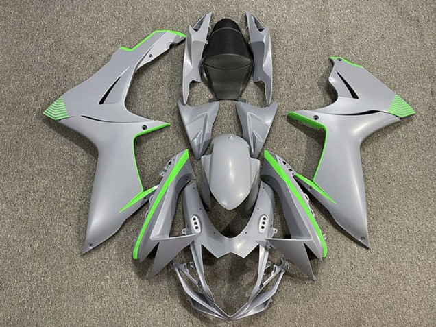 Carénages Moto Suzuki GSXR 600 / GSXR 750 2011-2024 - Nardo Gris Mat Vert Accents