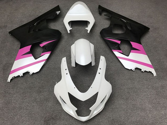 Carénages Moto Suzuki GSXR 600 / GSXR 750 2004-2005 - Blanc Rose Noir Mat