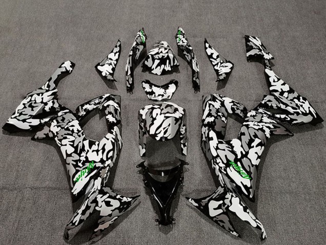 Carénages Moto Kawasaki ZX10R 2008-2010 - Camouflage Vert Décalque