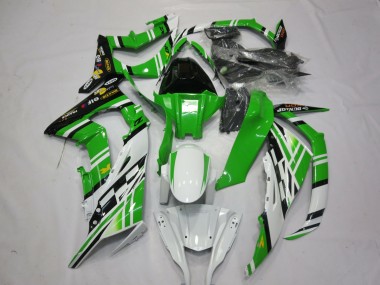 Carénages Moto Kawasaki ZX10R 2011-2015 - Blanc Vert Jaune Noir Maxxis Dunlop