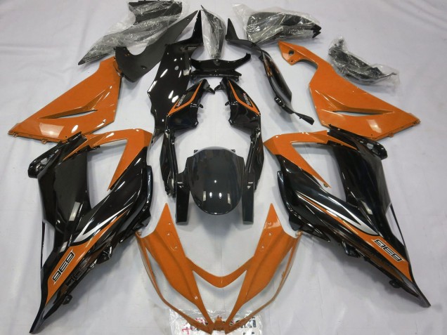 Carénages Moto Kawasaki ZX6R 2013-2018 - Orange Noir Brillant