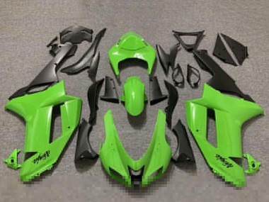 Carénages Moto Kawasaki ZX6R 2007-2008 - Vert Brillant Noir Mat