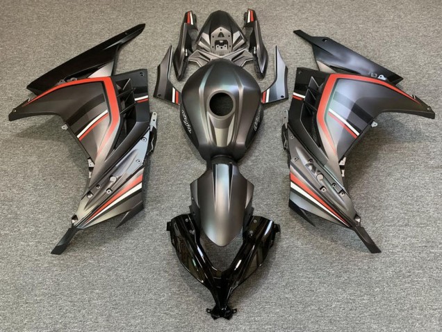 Carénages Moto Kawasaki Ninja 300 2013-2024 - Noir Mat Rouge