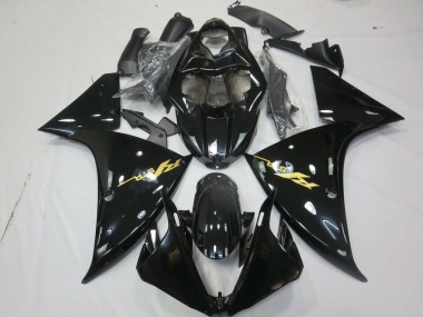 Carénages Moto Yamaha R1 2009-2011 - Noir Brillant Or Décalque