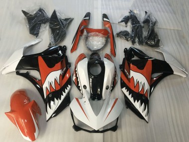 Carénages Moto Yamaha R3 2015-2018 - Blanc Orange Noir Brillant Requin