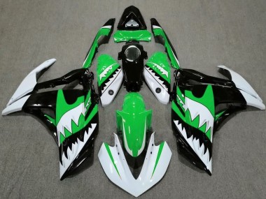 Carénages Moto Yamaha R3 2015-2018 - Blanc Vert Noir Requin