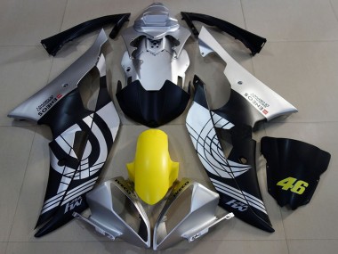 Carénages Moto Yamaha R6 2008-2016 - Argent Jaune Noir Mat ENEOS 46