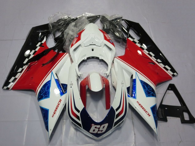 Carénages Moto Ducati 1098 2007-2014 - Blanc Rouge Noir Bleu 69
