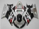 Carénages Moto Suzuki GSXR 600/750 2001-2003 - Argent Noir Brillant Rouge