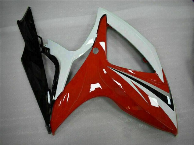 Carénages Moto Suzuki GSXR 600/750 2006-2007 - Blanc Rouge Noir Brillant Bande