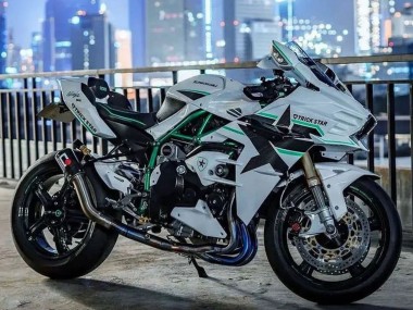 Carénages Moto Kawasaki Ninja H2 2015-2022 - Blanc Vert Doubler