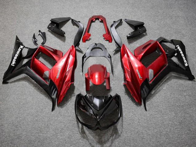 Carénages Moto Kawasaki Z1000SX 2010-2016 - Rouge Noir Brillant