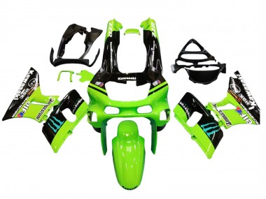 Carénages Moto Kawasaki ZZR600 1998-2003 - Vert Noir Brillant Bleu Monstre Elf Touch4 Bridgestone