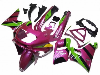 Carénages Moto Kawasaki ZZR400 1993-2007 - Rose Foncé Vert EVA Courses
