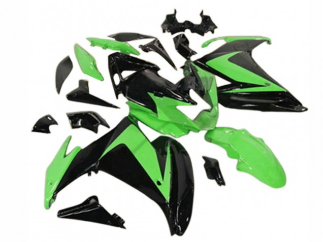 Carénages Moto Yamaha FZ6R 2009-2015 - Noir Brillant Vert