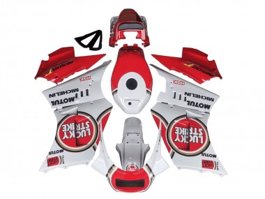 Carénages Moto Suzuki RG400 RG500 RG400/500 1984-1987 - Blanc Rouge Lucky Strike Motul Michelin