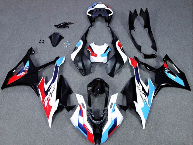 Carénages Moto BMW S1000RR 2019-2022 - Noir Blanc Bleu