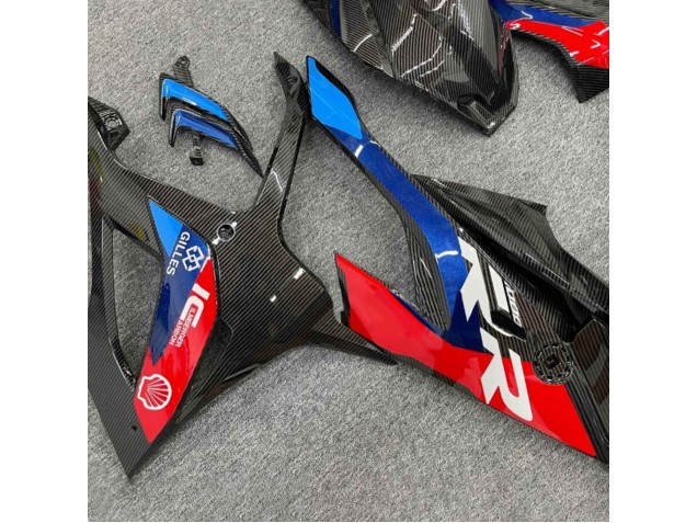Carénages Moto BMW S1000RR 2019-2022 - Noir Bleu Rouge Fibre de Carbone