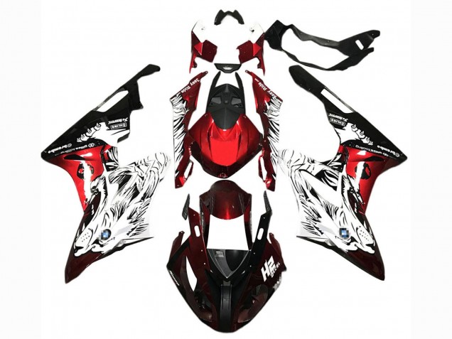 Carénages Moto BMW S1000RR 2017-2018 - Blanc Rouge Noir