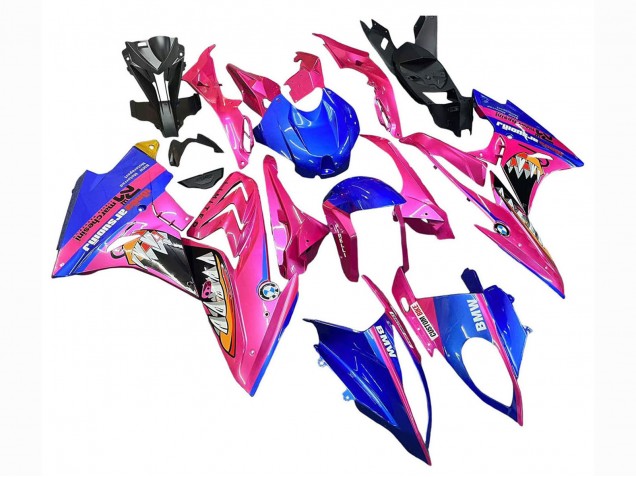 Carénages Moto BMW S1000RR 2017-2018 - Rose Bleu Jaune Requin