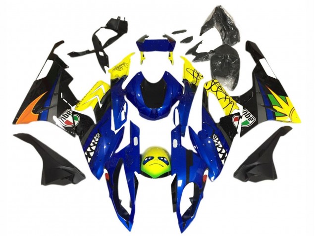 Carénage Moto BMW S1000RR 2015-2016 - Jaune Bleu Noir Requin
