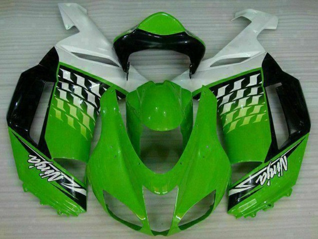 Carénages Moto Kawasaki ZX6R 2007-2008 - Vert Blanc Ninja