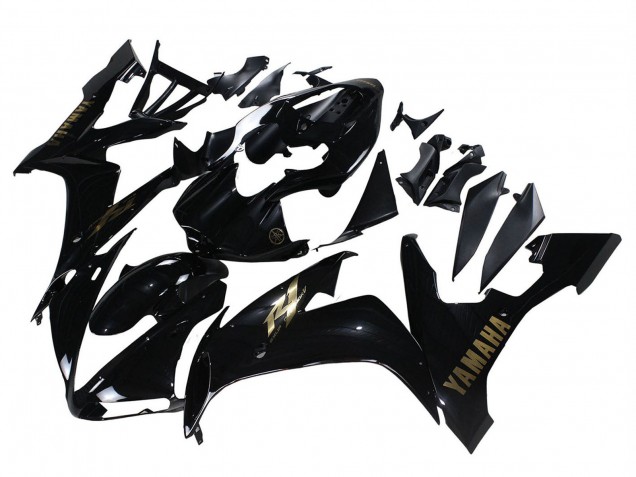 Carénages Moto Yamaha YZF 1000 R1 2004-2006 - Noir Brillant Or Décalque
