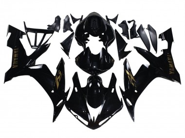 Carénages Moto Yamaha YZF 1000 R1 2004-2006 - Noir Brillant Or Décalque