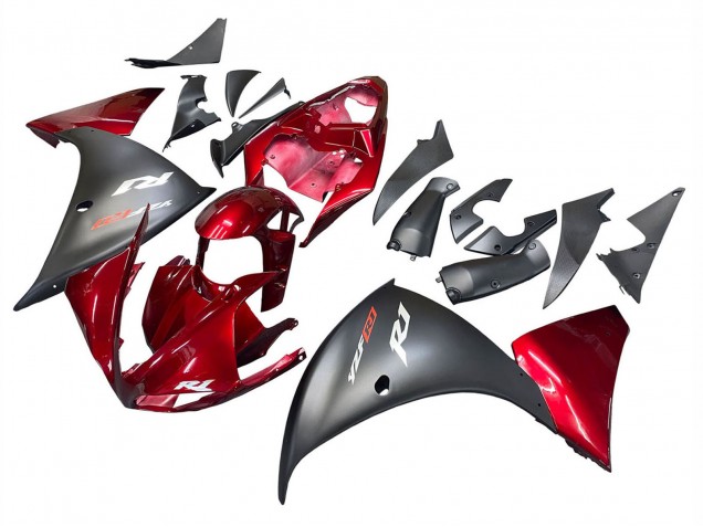 Carénages Moto Yamaha YZF 1000 R1 2009-2011 - Rouge Noir Mat
