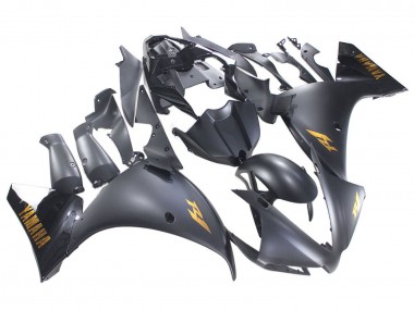 Carénages Moto Yamaha YZF 1000 R1 2012-2014 - Noir Mat Or Décalque