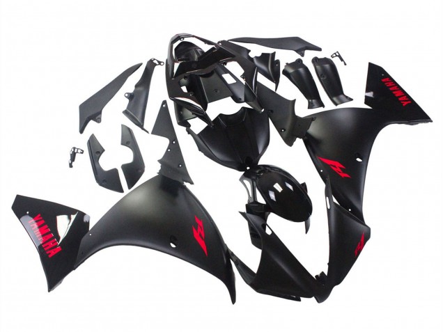 Carénages Moto Yamaha YZF 1000 R1 2012-2014 - Noir Brillant Noir Mat Rouge