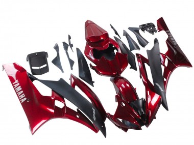 Carénage Moto Yamaha YZF 600 R6 2006-2007 - Rouge Noir Mat