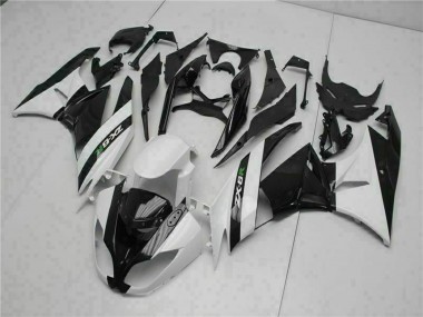 Carénages Moto Kawasaki ZX6R 2009-2012 - Noir Brillant Blanc
