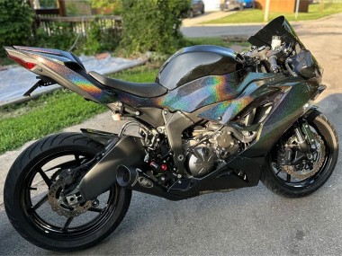 Carénages Moto Kawasaki ZX6R 2019-2022 - Noir Arc-en-ciel