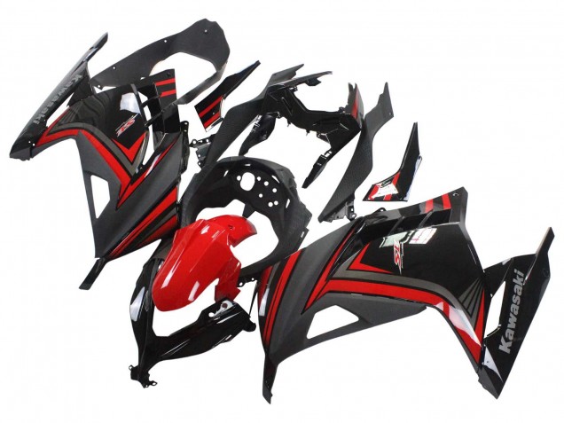 Carénages Moto Kawasaki EX300 2013-2024 - Rouge Noir