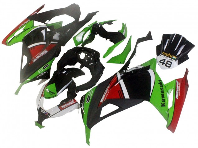 Carénages Moto Kawasaki EX300 2013-2024 - Vert Blanc Rouge Noir Elf
