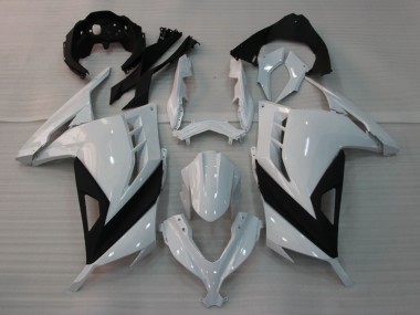 Carénages Moto Kawasaki EX300 2013-2024 - Blanc Brillant Noir