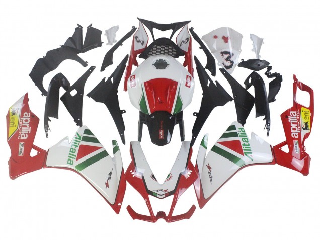 Kits Carénage Moto Aprilia RS4 50 125 2012-2018 - Blanc Rouge Vert Jaune Alitalia