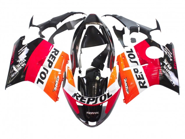 Carénages Moto ABS Honda CBR1100XX Blackbird 1996-2007 - Orange Blanc Rouge Noir Brillant Repsol