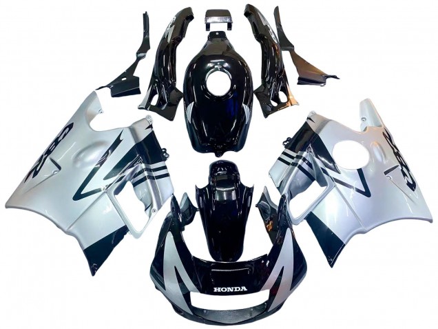 Carénages Moto Honda CBR600 F2 1991-1994 - Argent Noir Brillant