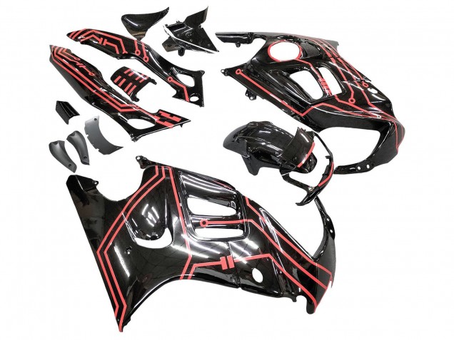 Kits Carénage Moto Honda CBR600 F3 1997-1998 - Rouge Noir Brillant