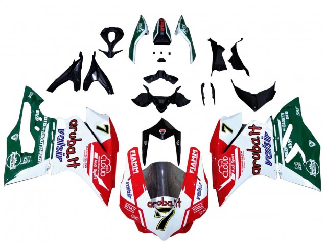 Carénages Moto Ducati 959/1299 2015-2020 - Blanc Rouge Vert Valsir Fiamm 7