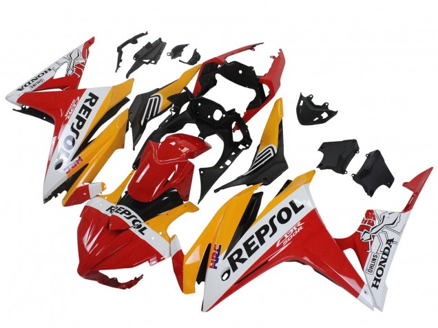 Carénages Moto Honda CBR500R 2016-2018 - Jaune Blanc Rouge Repsol HRC
