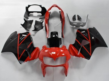 Carénages Moto Honda VFR 800 1998-2001 - Rouge Noir Brillant Bande