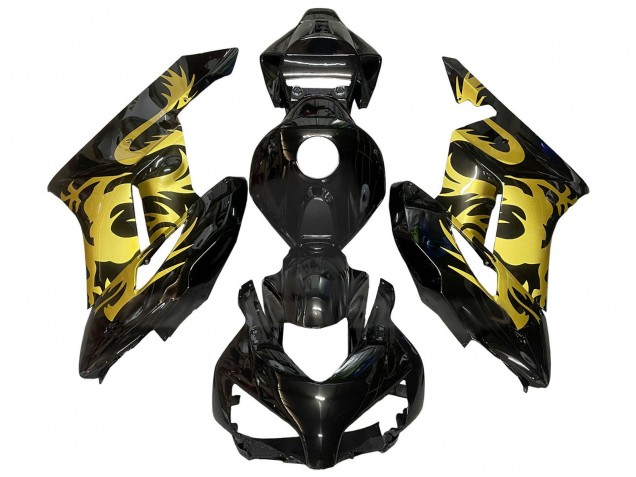 Carénages Moto Honda CBR1000RR 2004-2005 - Or Noir Brillant Dragon
